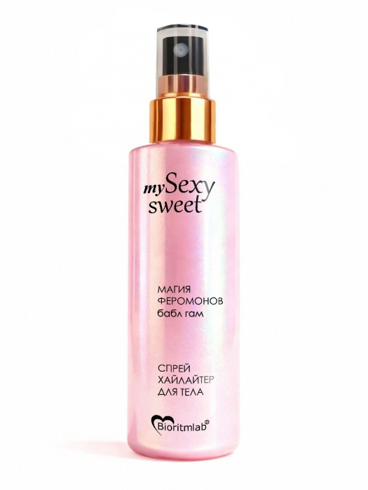 Спрей хайлайтер для тела Sexy Sweet с ароматом бабл-гам, шиммером и феромонами - 200 мл. -  - Магазин феромонов в Набережных Челнах