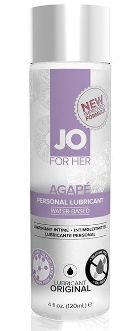 Женский лубрикант на водной основе JO AGAPE LUBRICANT ORIGINAL - 120 мл. - System JO - купить с доставкой в Набережных Челнах
