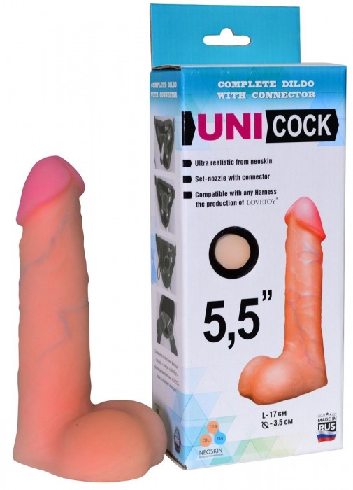 Фаллическая насадка Харнесс UNICOCK 5,5  - 17 см. - LOVETOY (А-Полимер) - купить с доставкой в Набережных Челнах