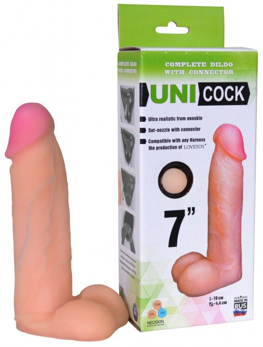Фаллическая насадка Харнесс UNICOCK 7  - 19 см. - LOVETOY (А-Полимер) - купить с доставкой в Набережных Челнах