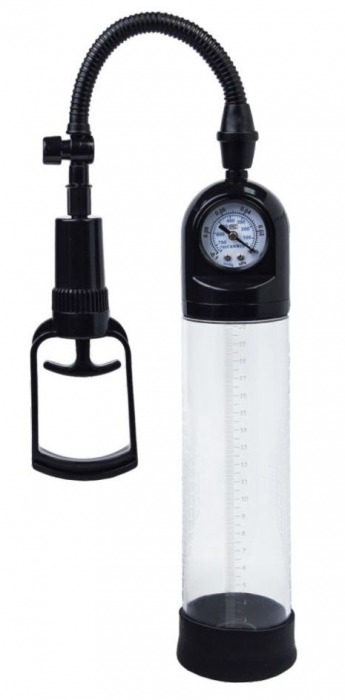 Чёрная вакуумная помпа A-toys с манометром и прозрачной колбой - A-toys - в Набережных Челнах купить с доставкой