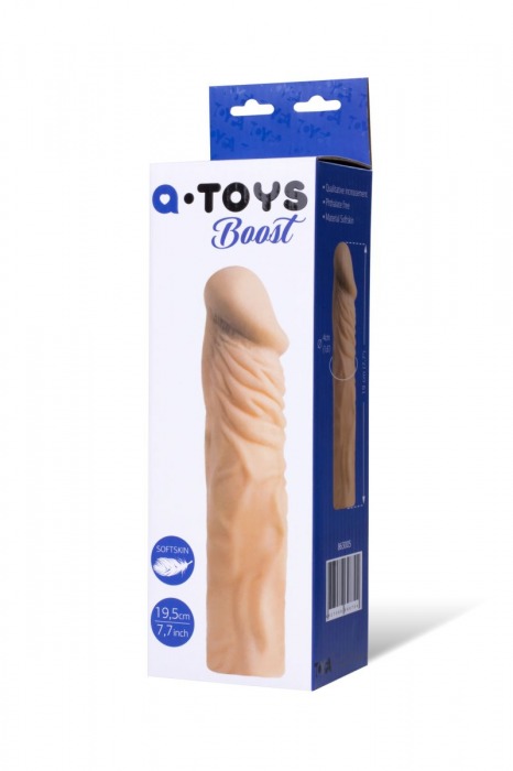 Насадка с ярко выраженной головкой и рельефным стволом - 19 см. - A-toys - в Набережных Челнах купить с доставкой