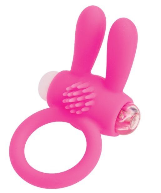 Розовое эрекционное виброкольцо A-toys с ушками - A-toys - в Набережных Челнах купить с доставкой