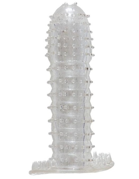 Гелевая прозрачная насадка c шипами - 12 см. - Toyfa Basic - в Набережных Челнах купить с доставкой