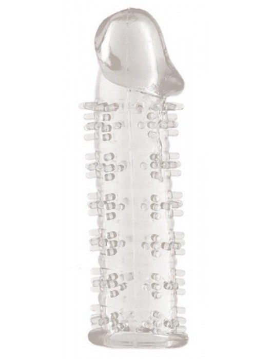 Гелевая прозрачная насадка с шипами - 12 см. - Toyfa Basic - в Набережных Челнах купить с доставкой