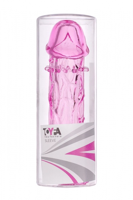 Гладкая розовая насадка с усиками под головкой - 12,5 см. - Toyfa Basic - в Набережных Челнах купить с доставкой