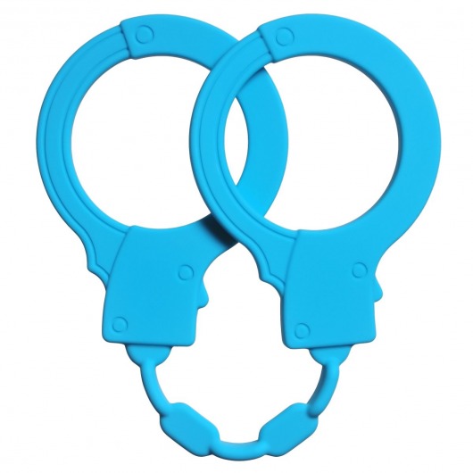 Голубые силиконовые наручники Stretchy Cuffs Turquoise - Lola Games - купить с доставкой в Набережных Челнах