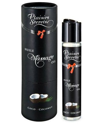 Массажное масло с ароматом кокоса Huile de Massage Gourmande Coco - 59 мл. - Plaisir Secret - купить с доставкой в Набережных Челнах