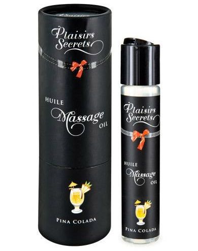 Массажное масло с ароматом пина колады Huile de Massage Gourmande Pina Colada - 59 мл. - Plaisir Secret - купить с доставкой в Набережных Челнах