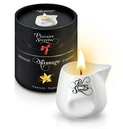 Массажная свеча с ароматом ванили Bougie Massage Gourmande Vanille - 80 мл. - Plaisir Secret - купить с доставкой в Набережных Челнах