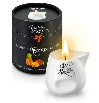 Массажная свеча с ароматом манго и ананаса Bougie de Massage Ananas Mangue - 80 мл. - Plaisir Secret - купить с доставкой в Набережных Челнах