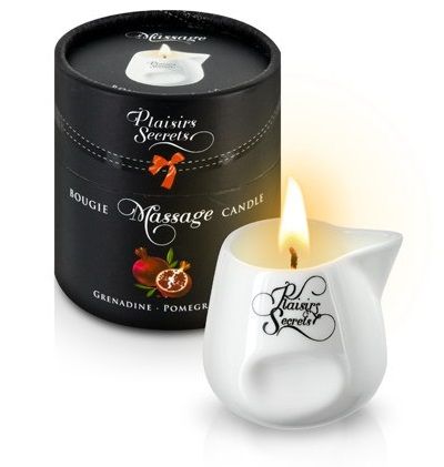 Массажная свеча с ароматом граната Bougie de Massage Gourmande Grenadine - 80 мл. - Plaisir Secret - купить с доставкой в Набережных Челнах