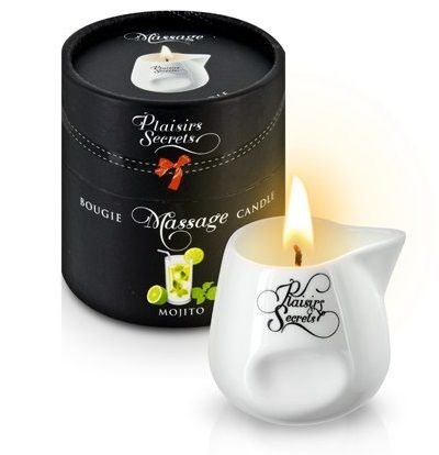 Массажная свеча с ароматом мохито Bougie de Massage Mojito - 80 мл. - Plaisir Secret - купить с доставкой в Набережных Челнах