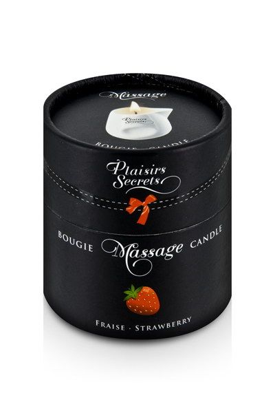 Массажная свеча с ароматом клубники Bougie de Massage Gourmande Fraise - 80 мл. - Plaisir Secret - купить с доставкой в Набережных Челнах