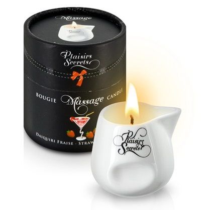 Массажная свеча с ароматом клубничного дайкири Bougie de Massage Daikiri Fraise - 80 мл. - Plaisir Secret - купить с доставкой в Набережных Челнах