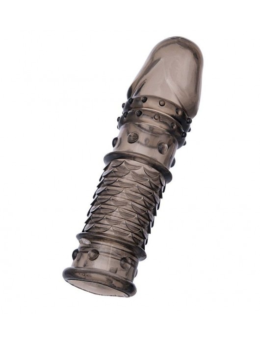 Дымчатая закрытая насадка ToyFa XLover с чешуйками и пупырышками - 13,5 см. - ToyFa - в Набережных Челнах купить с доставкой