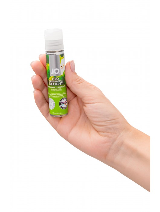Смазка с ароматом яблока JO Flavored  Green Apple H2O - 30 мл. - System JO - купить с доставкой в Набережных Челнах
