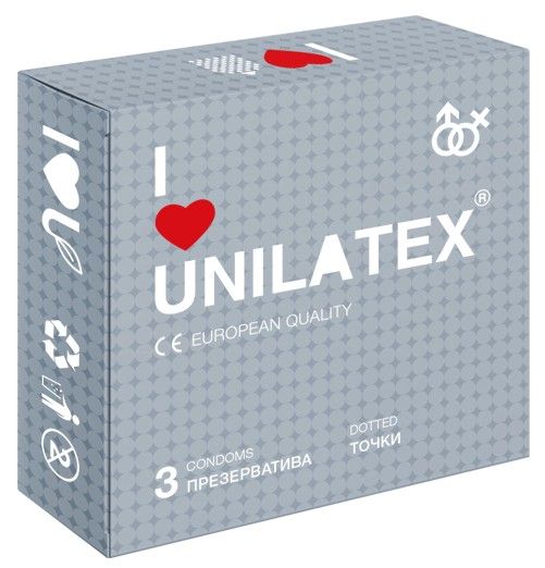Презервативы с точками Unilatex Dotted - 3 шт. - Unilatex - купить с доставкой в Набережных Челнах