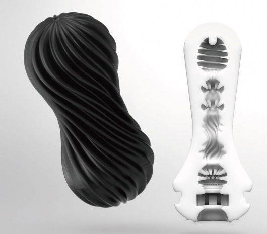 Мастурбатор FLEX Rocky Black с плотным рельефом - Tenga - в Набережных Челнах купить с доставкой