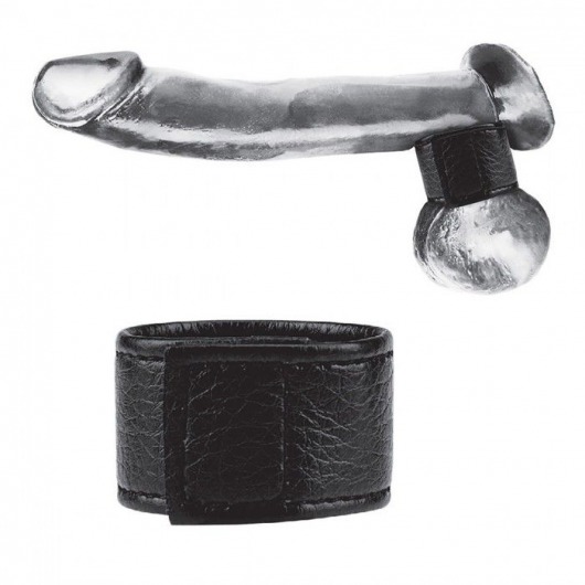 Чёрная утяжка на мошонку 1  Velcro Ball Stretcher - BlueLine - купить с доставкой в Набережных Челнах