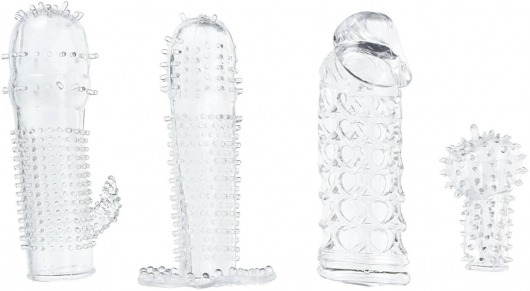 Набор из 4 насадок на член Pleasured Penis Enhancement Sleeve 4 Pack - XR Brands - в Набережных Челнах купить с доставкой