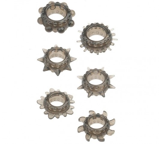 Набор из 6 дымчатых эрекционных колец MENZSTUFF 6PC STRECHEABLE RING SET - Dream Toys - в Набережных Челнах купить с доставкой