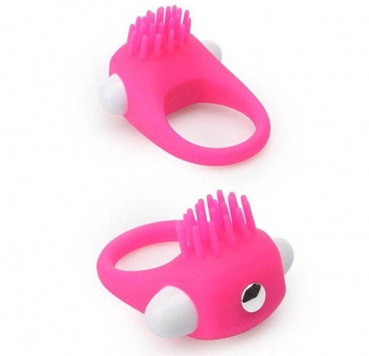 Розовое эрекционное кольцо с щеточкой LIT-UP SILICONE STIMU RING 5 - Dream Toys - в Набережных Челнах купить с доставкой