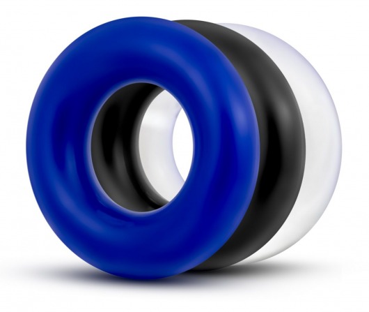 Набор из 3 разноцветных колец Stay Hard Donut Rings - Blush Novelties - в Набережных Челнах купить с доставкой