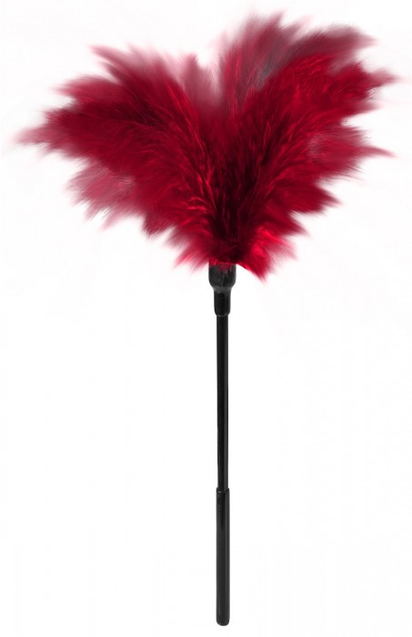 Пластиковая метелочка с красными пёрышками Small Feather Tickler - 32 см. - Blush Novelties - купить с доставкой в Набережных Челнах