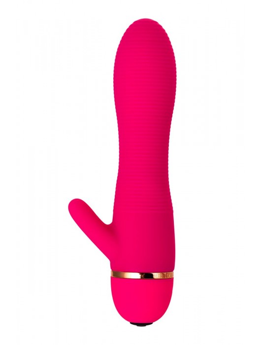 Розовый вибромассажёр с небольшим клиторальным отростком - 15 см. - A-toys