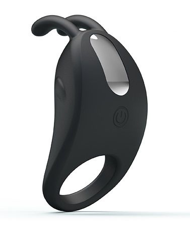 Чёрное эрекционное кольцо с вибрацией Rabbit Vibrator - Baile - в Набережных Челнах купить с доставкой
