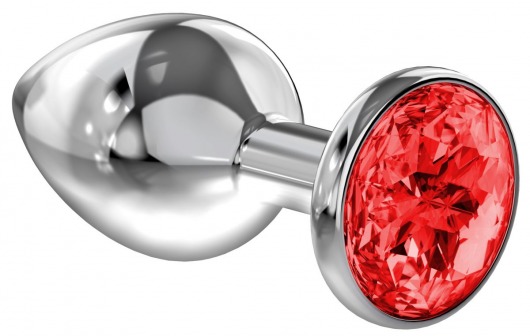Большая серебристая анальная пробка Diamond Red Sparkle Large с красным кристаллом - 8 см. - Lola Games - купить с доставкой в Набережных Челнах