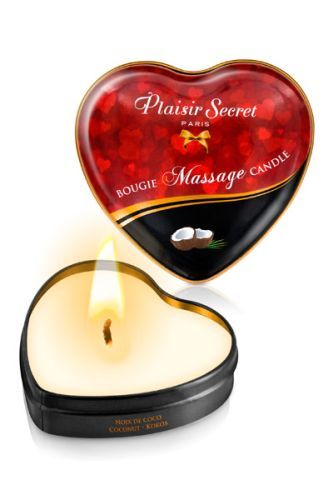 Массажная свеча с ароматом кокоса Bougie Massage Candle - 35 мл. - Plaisir Secret - купить с доставкой в Набережных Челнах