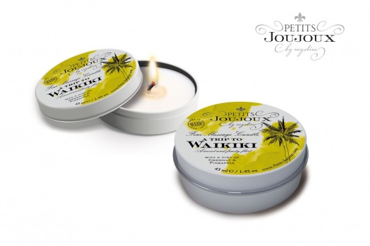 Массажная свеча Petits Joujoux Waikiki Beach с ароматом кокоса и ананаса - 33 гр. - MyStim - купить с доставкой в Набережных Челнах