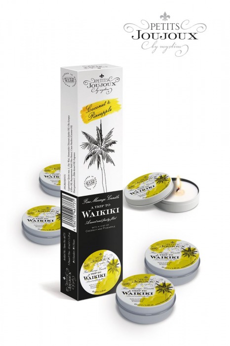 Набор из 5 свечей Petits Joujoux Waikiki Beach с ароматом кокоса и ананаса - MyStim - купить с доставкой в Набережных Челнах