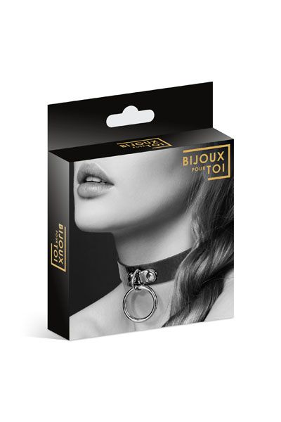 Узенький ошейник из полиуретана с кольцом - Bijoux Pour Toi - купить с доставкой в Набережных Челнах