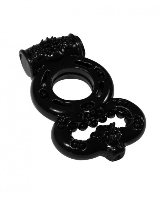Чёрное эрекционное кольцо Rings Treadle с подхватом - Lola Games - в Набережных Челнах купить с доставкой