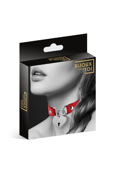 Красный чокер с замком в форме сердца - Bijoux Pour Toi - купить с доставкой в Набережных Челнах