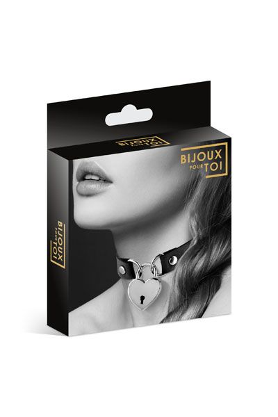 Черный чокер с замком в форме сердца - Bijoux Pour Toi - купить с доставкой в Набережных Челнах