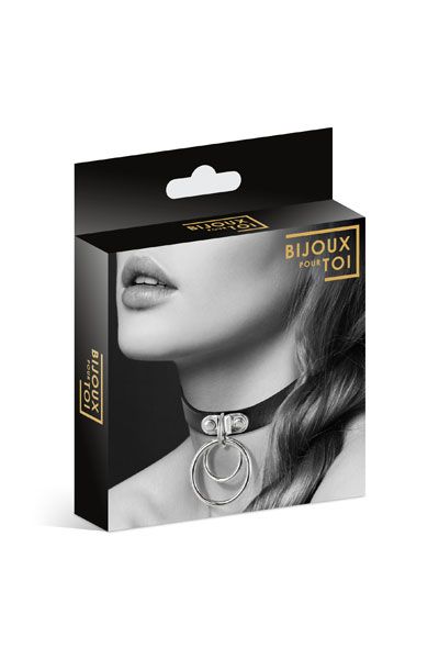 Черный чокер с двумя кольцами - Bijoux Pour Toi - купить с доставкой в Набережных Челнах