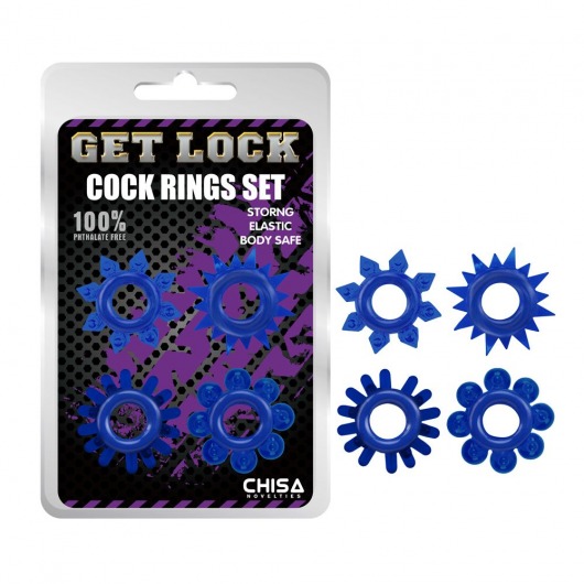 Набор из 4 синих колец Get Lock - Chisa - в Набережных Челнах купить с доставкой