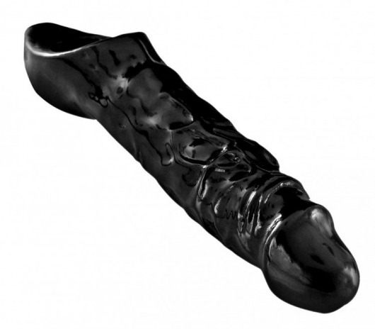 Чёрная увеличивающая насадка на член Mamba Cock Sheath Packaged - 16,5 см. - XR Brands - в Набережных Челнах купить с доставкой