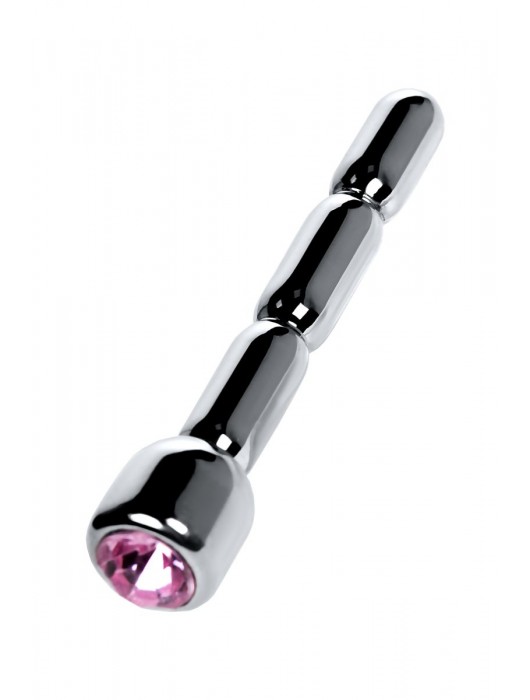 Серебристый уретральный плаг со стразом - 7 см. - ToyFa - купить с доставкой в Набережных Челнах