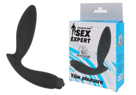 Чёрный вибростимулятор простаты Sex Expert Vibe Pleasure - Sex Expert - в Набережных Челнах купить с доставкой