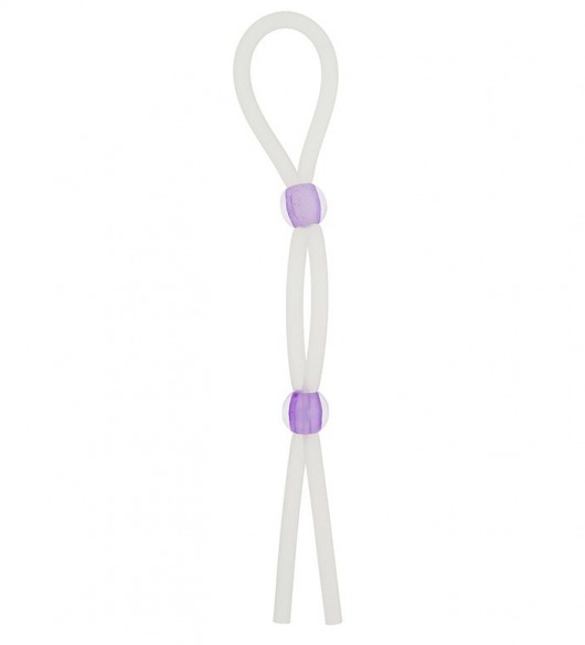 Прозрачное эрекционное кольцо-лассо SILICONE LASSO COCK RING DUAL BEADS - NMC - в Набережных Челнах купить с доставкой