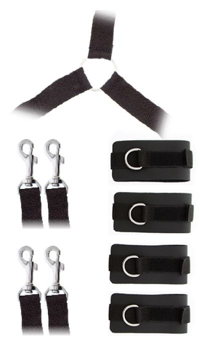 Комплект наручников и поножей LUXURIOUS BED RESTRAINT CUFF SET - Blush Novelties - купить с доставкой в Набережных Челнах