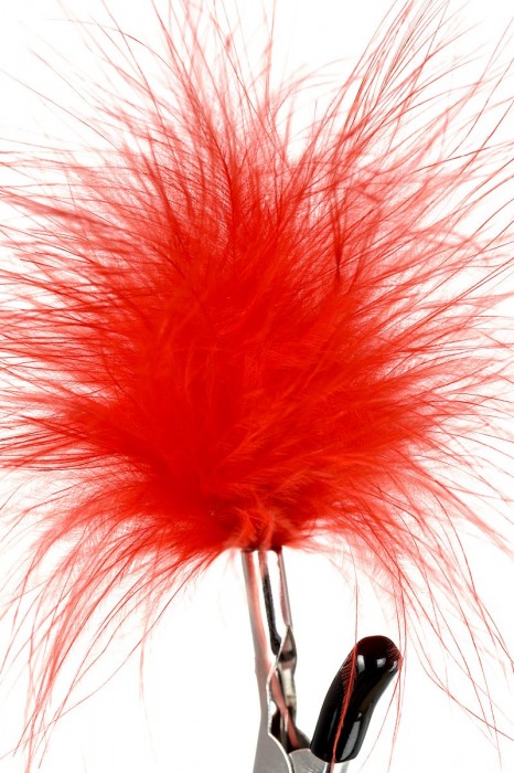 Зажимы для сосков с красным пухом Theatre - ToyFa - купить с доставкой в Набережных Челнах