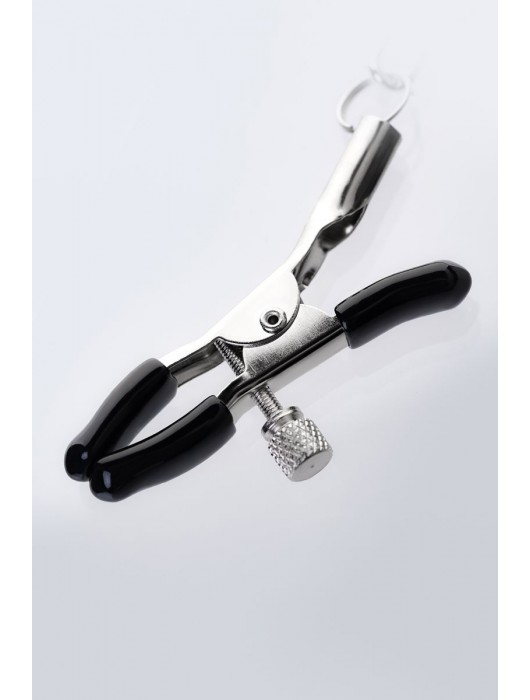 Серебристо-чёрные зажимы для сосков с кольцом для пениса TOYFA Metal - ToyFa - купить с доставкой в Набережных Челнах