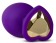 Фиолетовая анальная пробка Bling Plug Large с золотистым стразом - 9,5 см. - Blush Novelties - купить с доставкой в Набережных Челнах