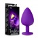 Фиолетовая анальная пробка Bling Plug Large с золотистым стразом - 9,5 см. - Blush Novelties - купить с доставкой в Набережных Челнах